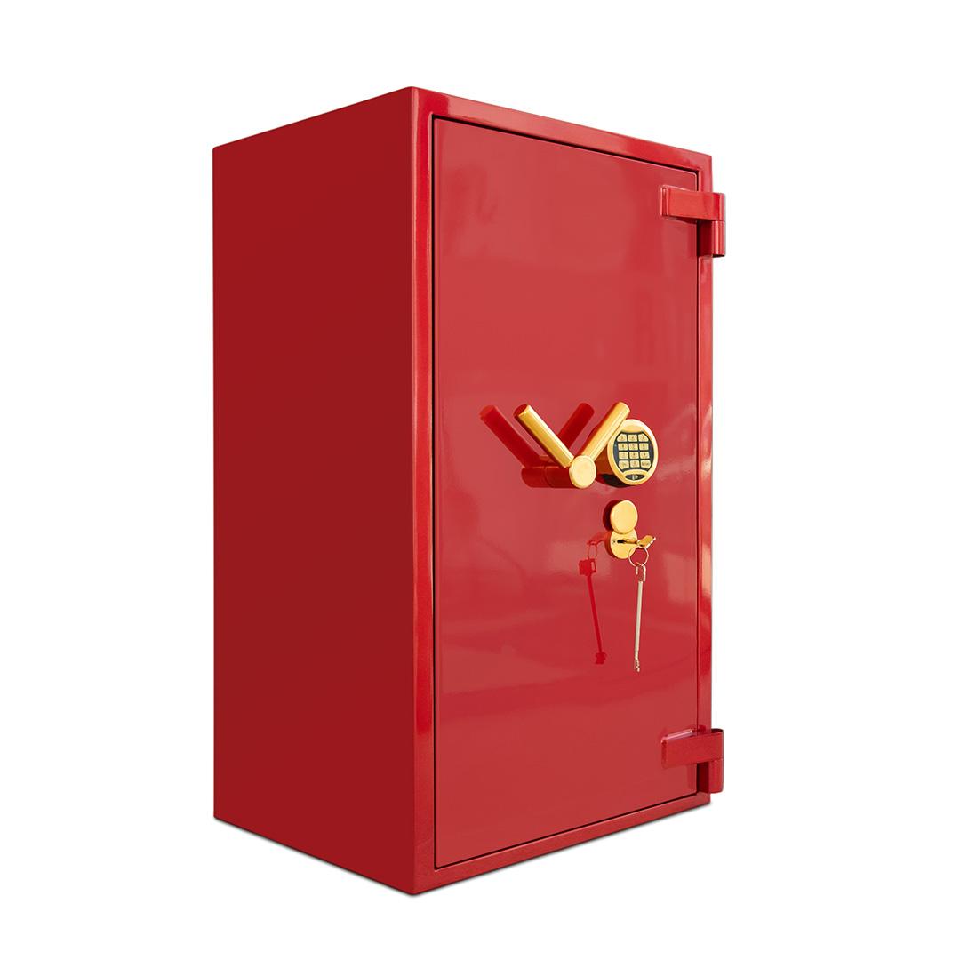FortM99KL_EL_red_close.jpg Комбиниран метален луксозен сейф Valberg Fort М-99 Gold KL+EL Клас 3 червена перла - Image 1