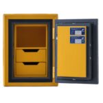 Комбиниран метален луксозен сейф Valberg BRF-49 Gold EL кожа жълто - Image 2