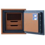 Комбиниран метален луксозен сейф Valberg GARANT-46 Gold KL+EL кожа кафяв - Image 2